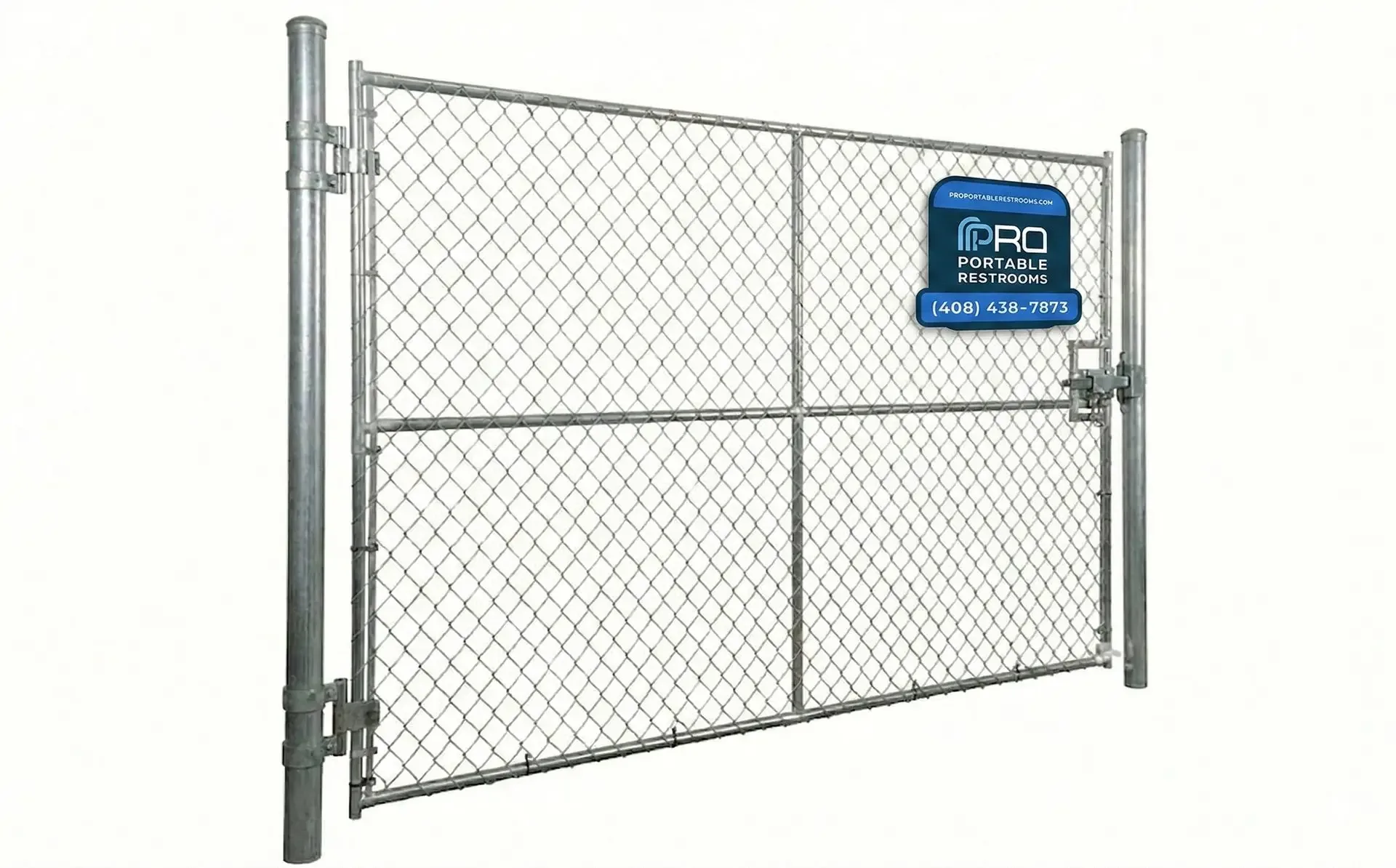A temporary fence swing gate configured for vehicle and pedestrian site access