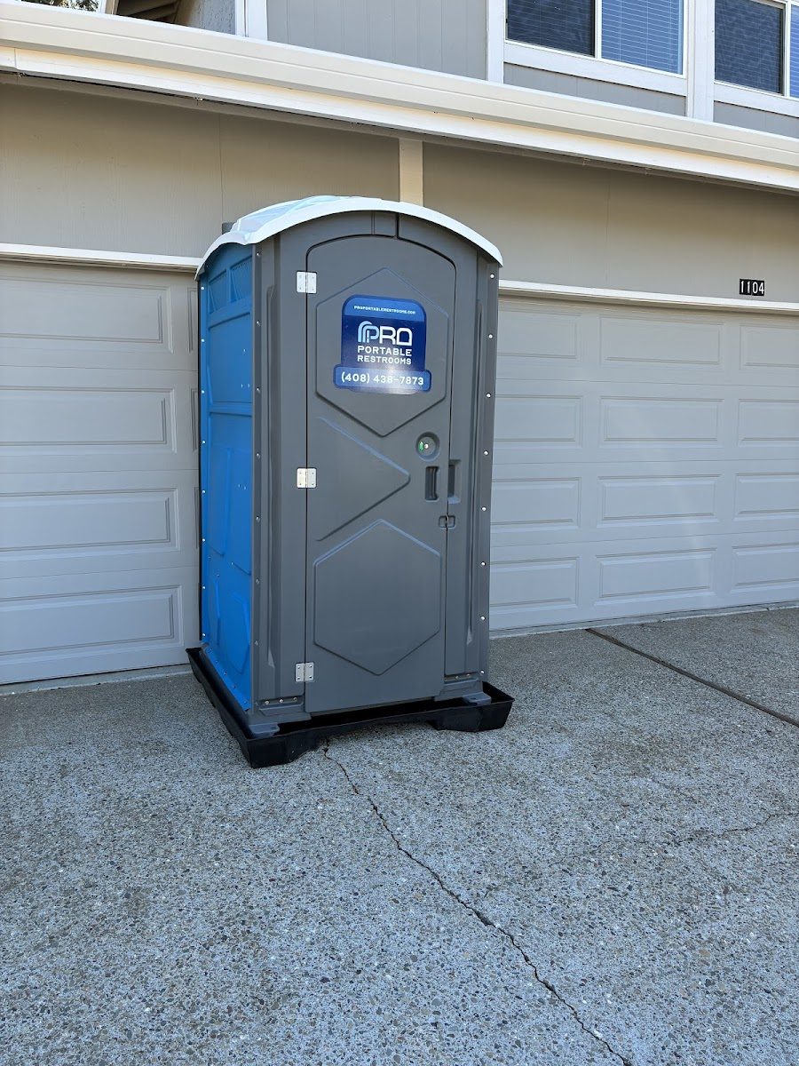 A porta potty placed at a residential property