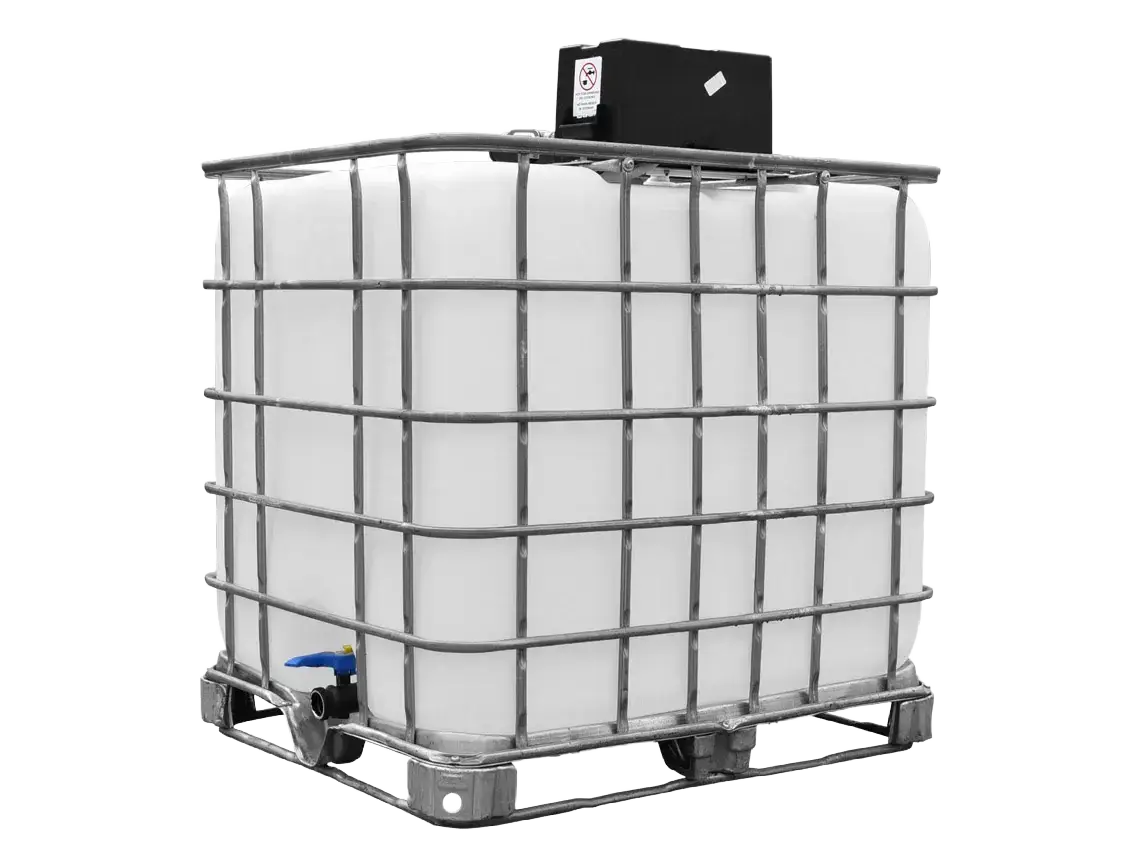 A non-potable freshwater holding tank staged to supply handwash stations and restroom trailers